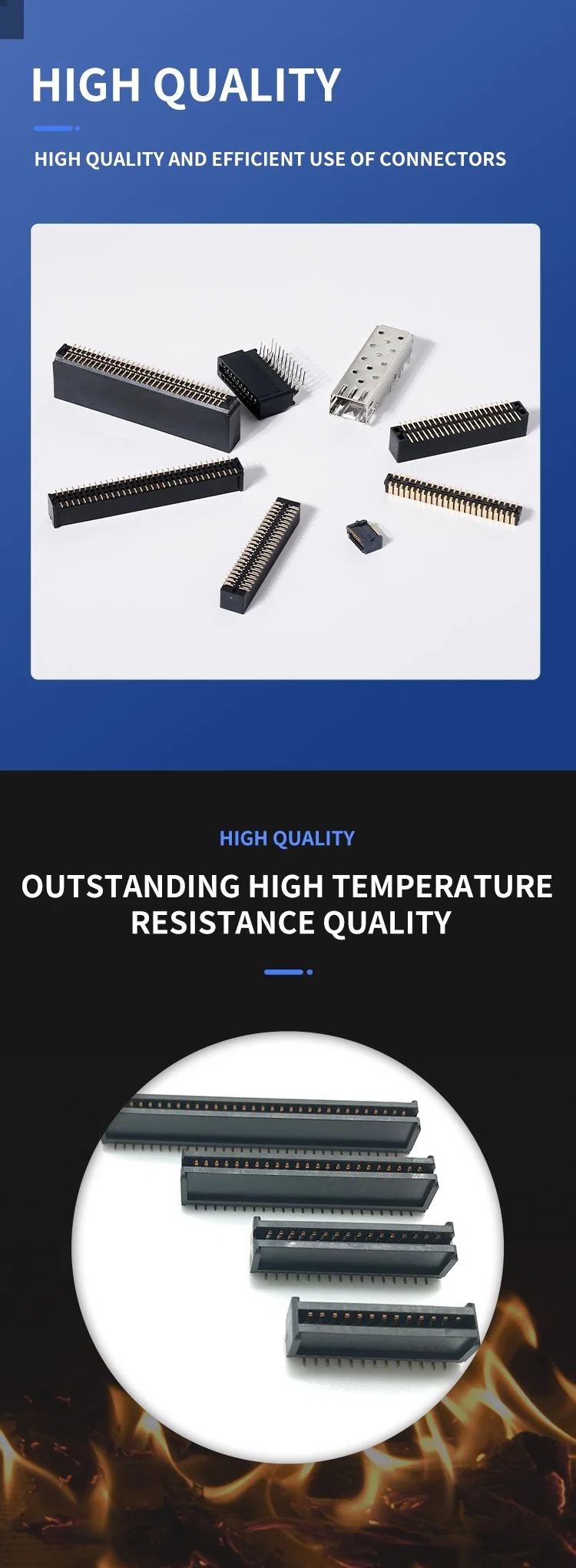 Custom Card Edge Connector Available in High Operating Temperatures From -40° C to 125° C PCB Connector