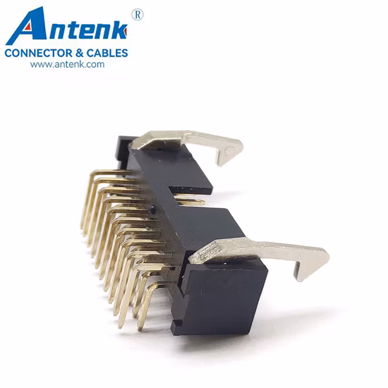 Connecteur d'en-tête de loquet de puissance, éjecteur, boîte en laiton doré, pliable, 2.54mm